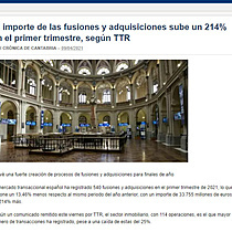 El importe de las fusiones y adquisiciones sube un 214% en el primer trimestre, segn TTR